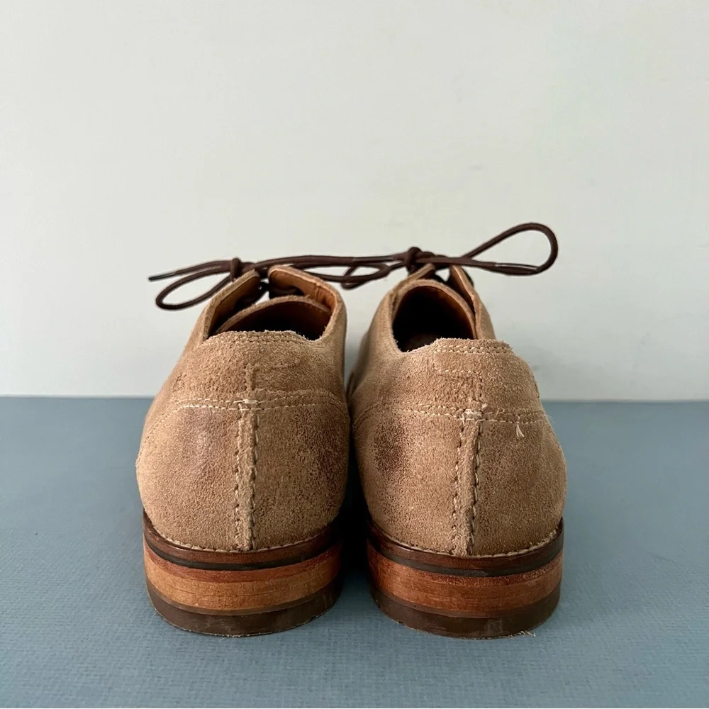 Clarks Exton Oxford Cap Toe‎ Lace Up Tan Suede Derby Shoes